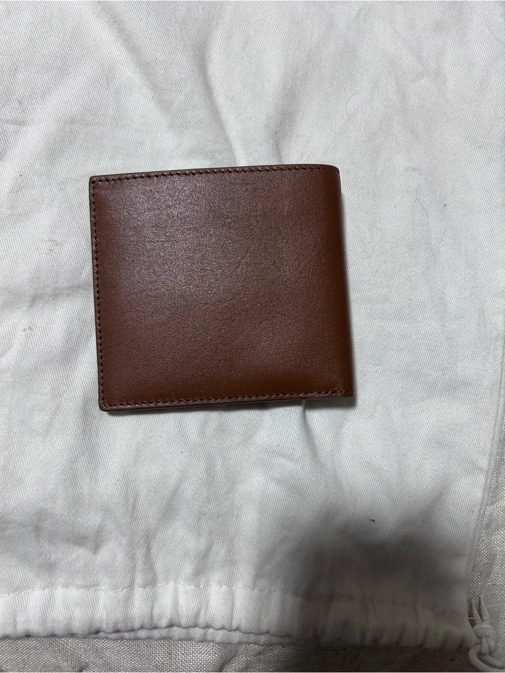 Minimalist Brown Leather Bi-Fold Wallet -